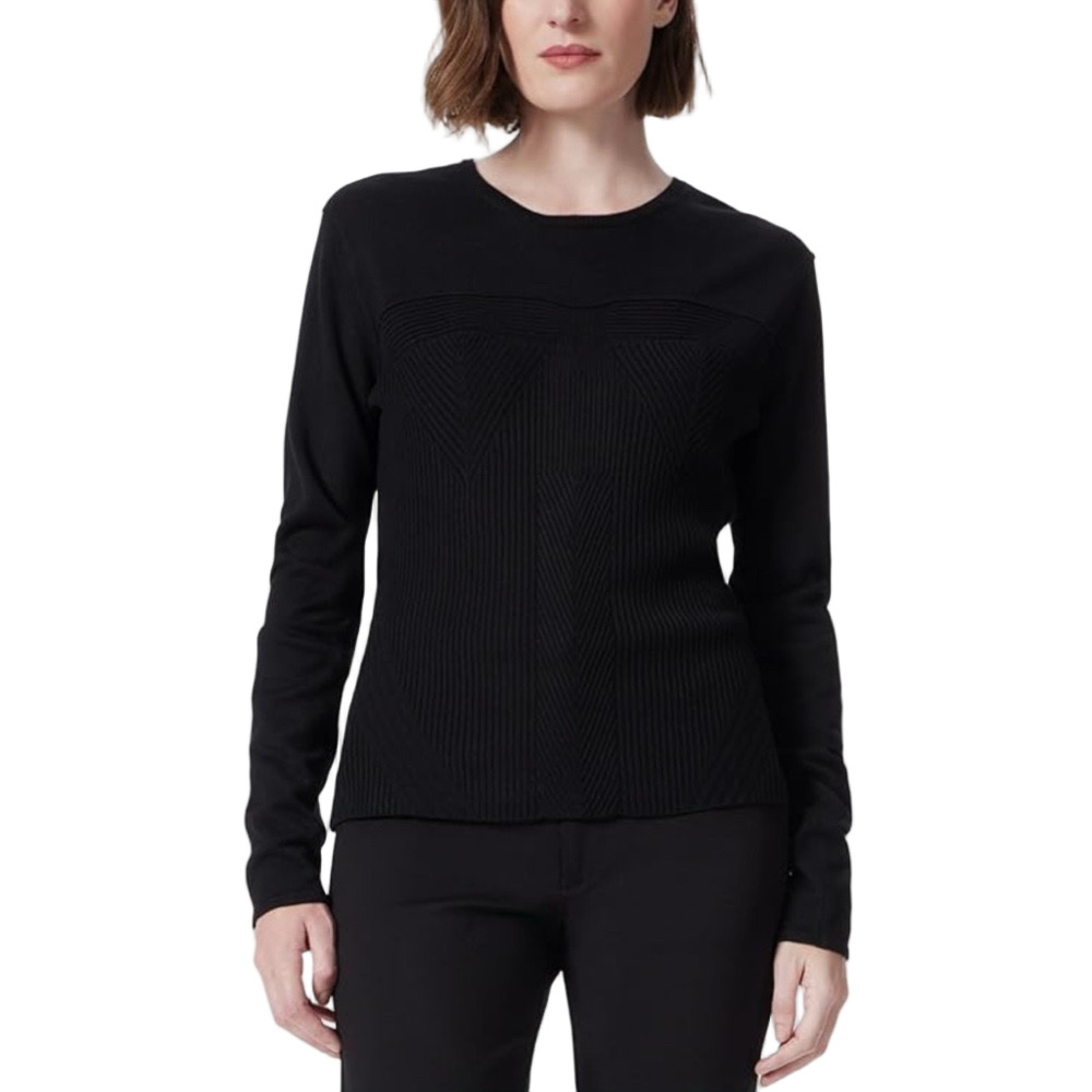 🍒Dee Ocleppo Elegant Black Women's Sweater Rib stitch pullover NWT size XL..